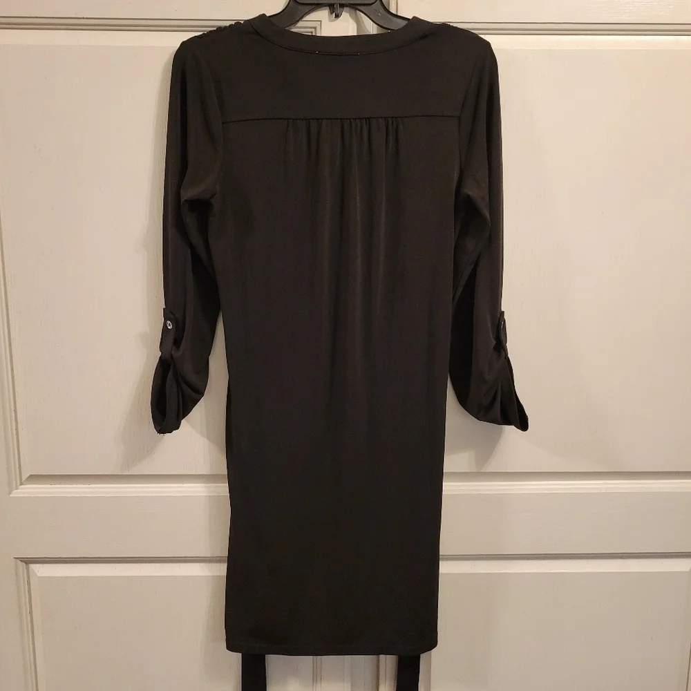Michael Kors Chain Lace-up Belted Shirt Dress
